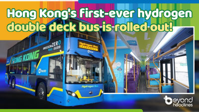 Hong Kong's first-ever hydrogen double deck bus is rolled out!