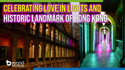 Celebrating love in lights and historic landmark of Hong Kong