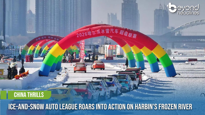 [China Thrills] Ice-and-Snow Auto League Roars into Action on Harbin’s Frozen River
