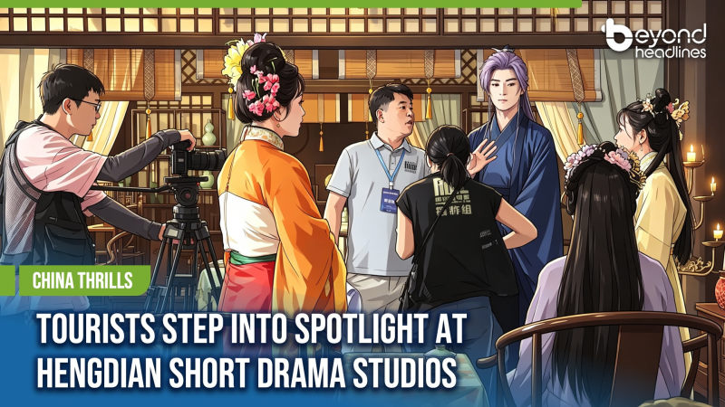 [China Thrills] Tourists Step Into Spotlight at Hengdian Short Drama Studios