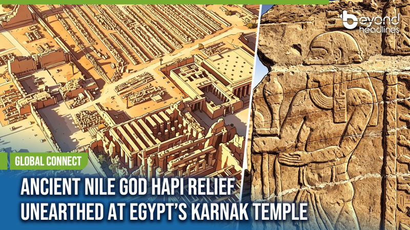 [Global Connect] Ancient Nile God Hapi Relief Unearthed at Egypt’s Karnak Temple