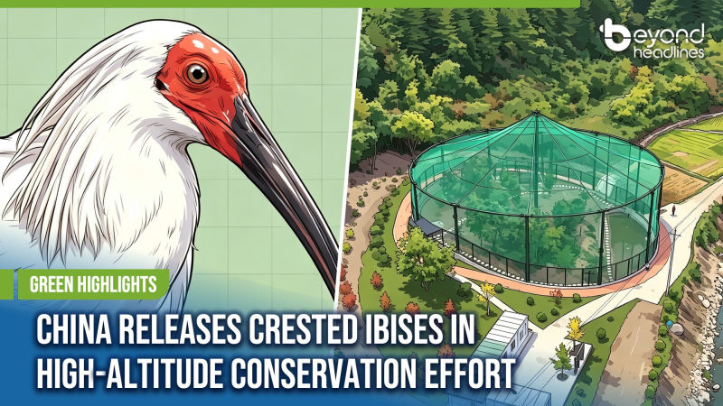 [Green Highlights] China Releases Crested Ibises in High-Altitude Conservation Effort