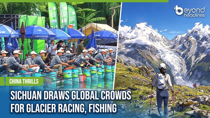 [China Thrills] Sichuan Draws Global Crowds for Glacier Race, Fishing
