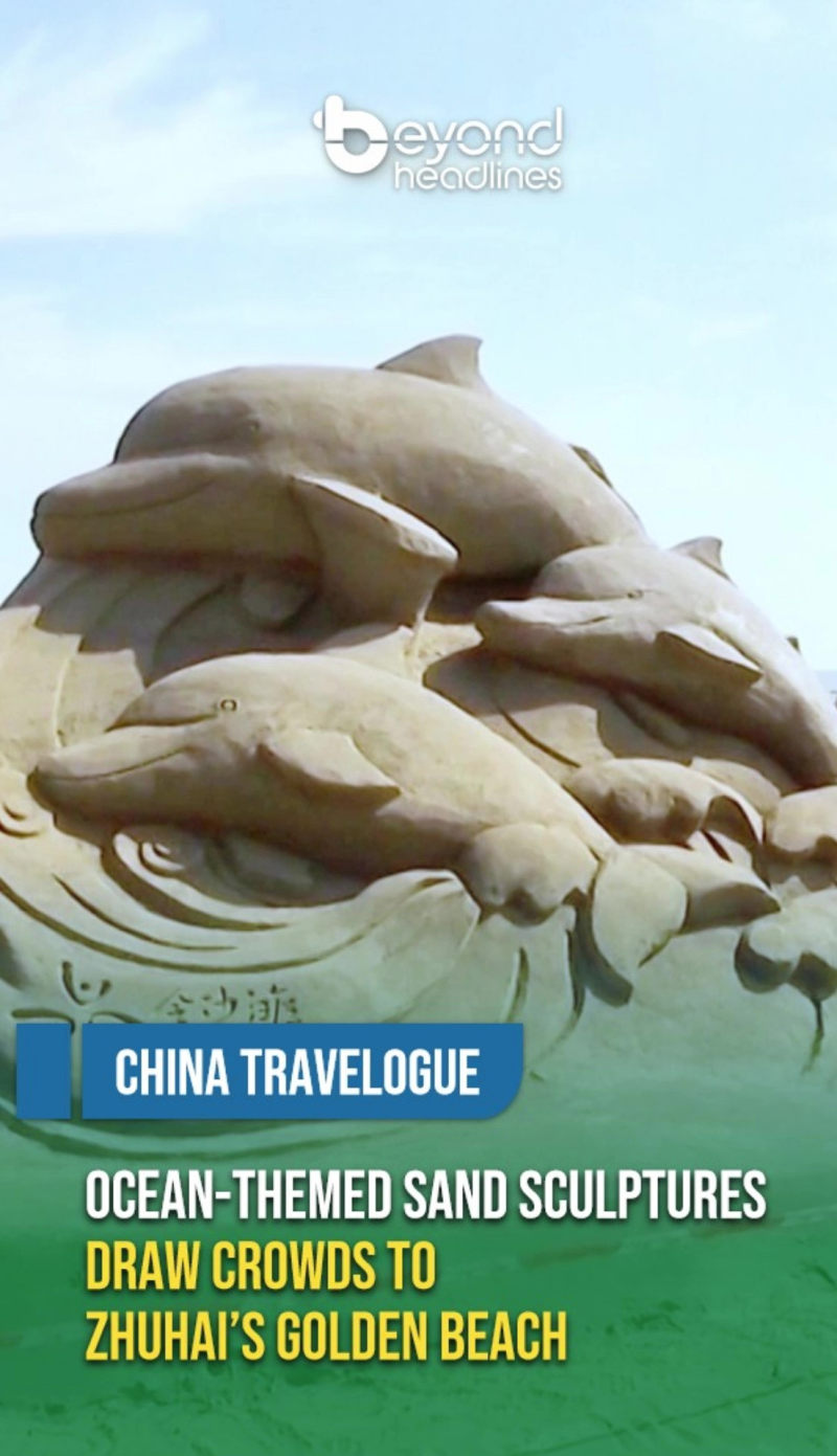 [China Travelogue] Ocean-Themed Sand Sculptures Draw Crowds to Zhuhai’s Golden Beach
